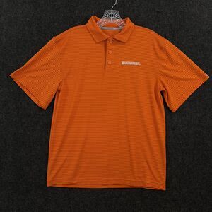 Whataburger Polo Shirt Men's Small Orange Striped Polyester Workwear Casual